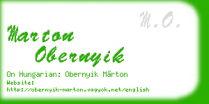 marton obernyik business card